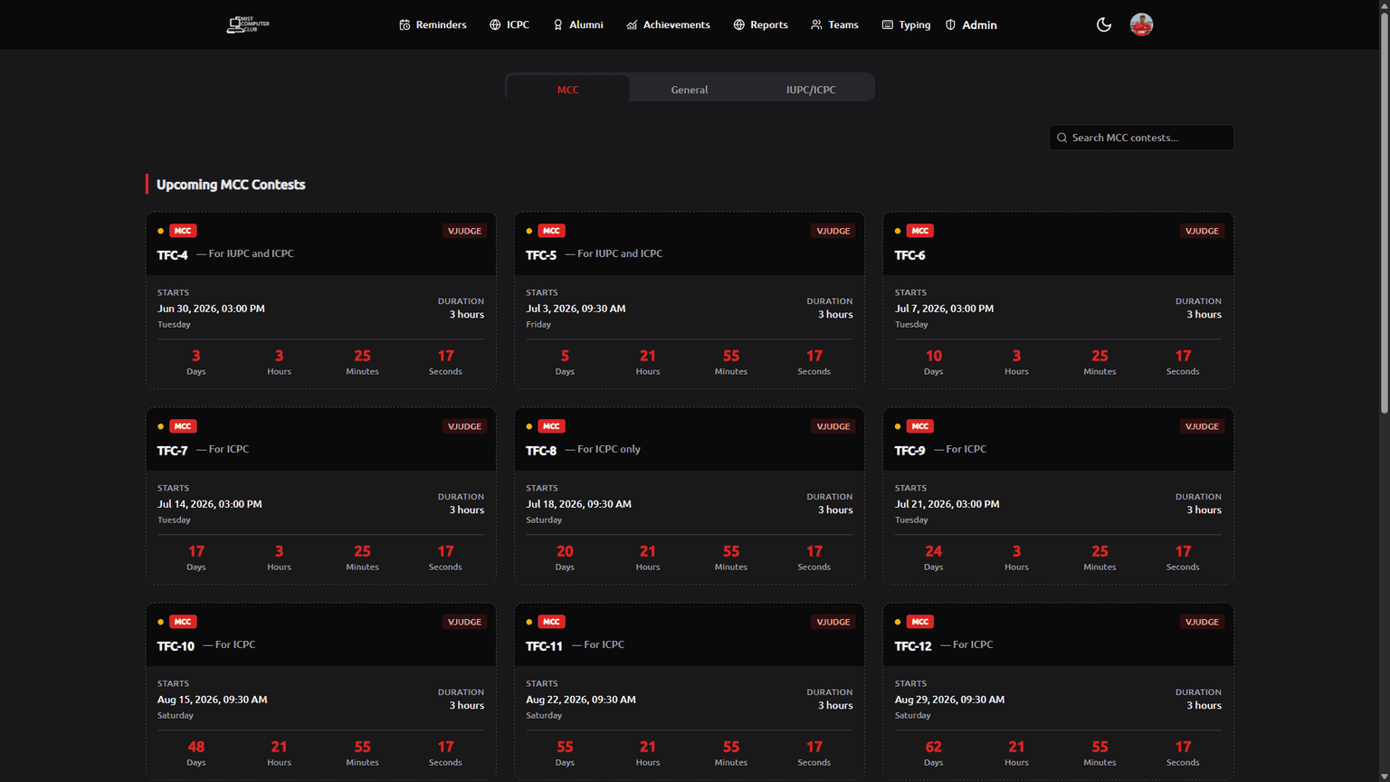 MCC Website — screenshot 2